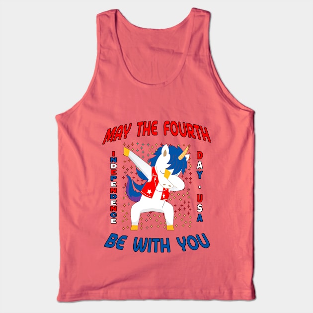 May Fourth Be with You Dabbing Summertime Unicorn. Tank Top by Maxx Exchange